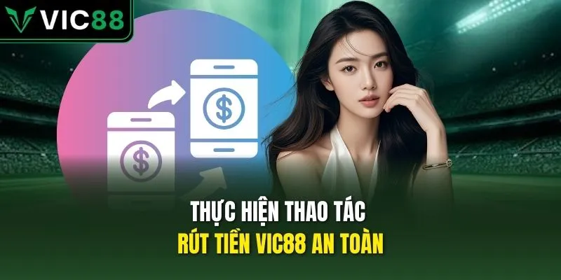 Thực hiện thao tác rút tiền VIC88 an toàn